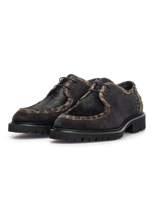 Floris van Bommel Floris Casual Black Suede print