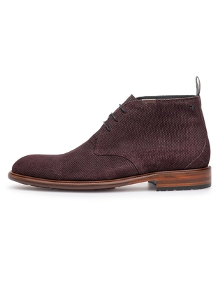 Floris van Bommel Floris Casual Brown Suede print