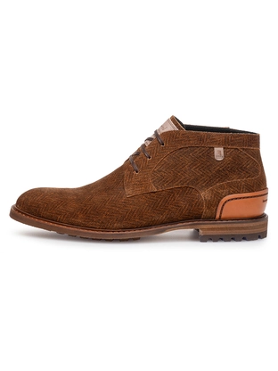 Floris van Bommel Floris Casual Cognac Suede print