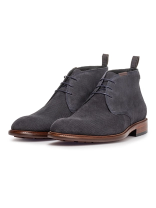 Floris van Bommel Floris Casual DarkBlue Suede print