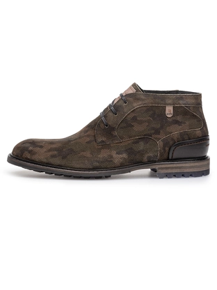 Floris van Bommel Floris Casual DarkGreen Suede print
