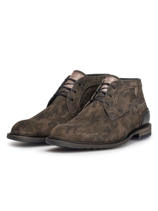 Floris van Bommel Floris Casual DarkGreen Suede print