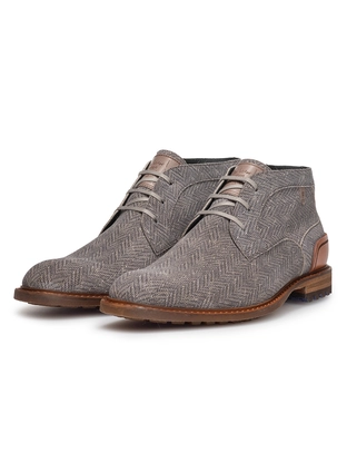 Floris van Bommel Floris Casual Taupe Suede print