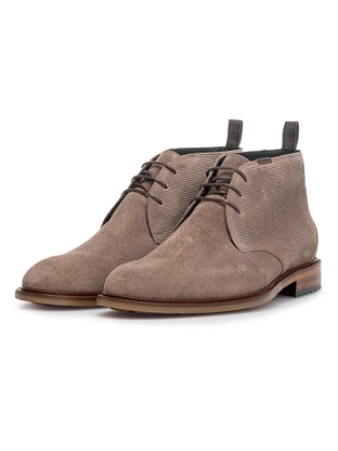 Floris van Bommel Floris Casual Taupe Suede print