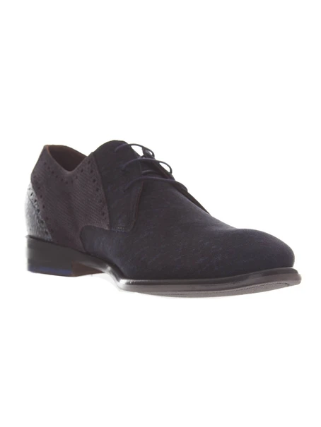 Floris van Bommel Floris Dressed DarkBlue Suede print