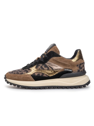 Floris van Bommel Floris Sport Taupe Suede print