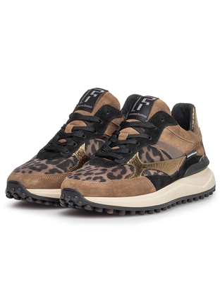 Floris van Bommel Floris Sport Taupe Suede print