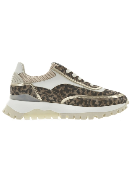 Floris van Bommel Floris Sport Taupe Suede Print