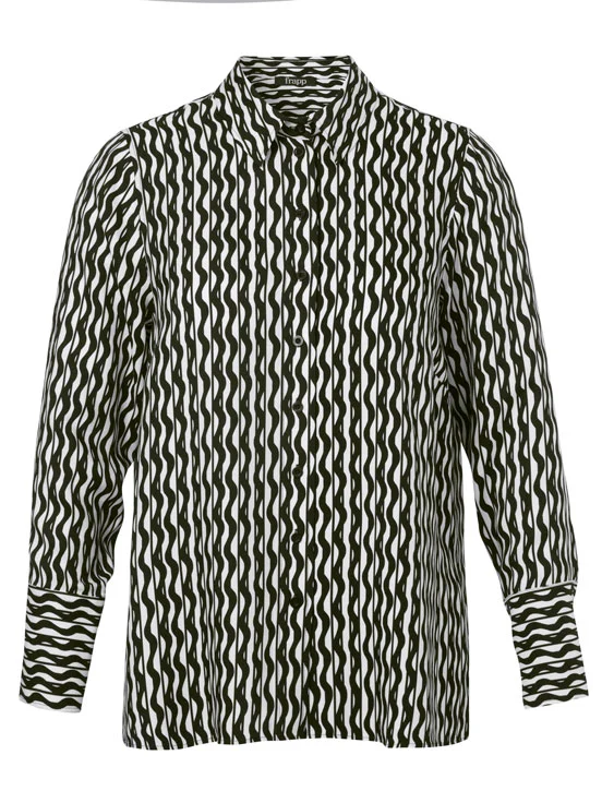 Frapp Bluse Hemdkragen 1/1 Arm Druck