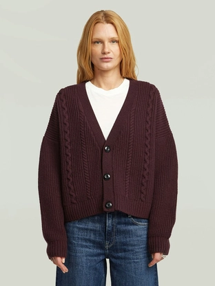 G-Star Cable cropped cardi knit wmn