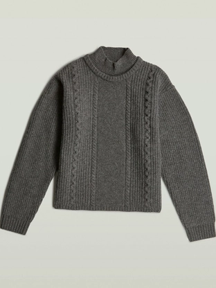 G-Star Cable double collar knit wmn