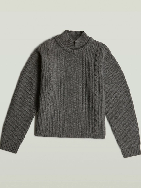 G-Star Cable double collar knit wmn