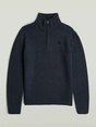 G-Star Double collar half zip knit
