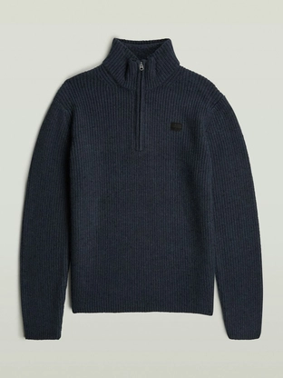 G-Star Double collar half zip knit