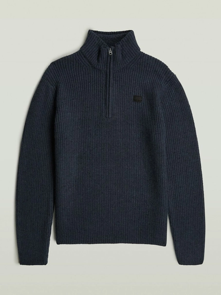 G-Star Double collar half zip knit