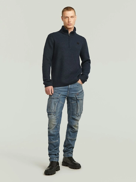 G-Star Double collar half zip knit