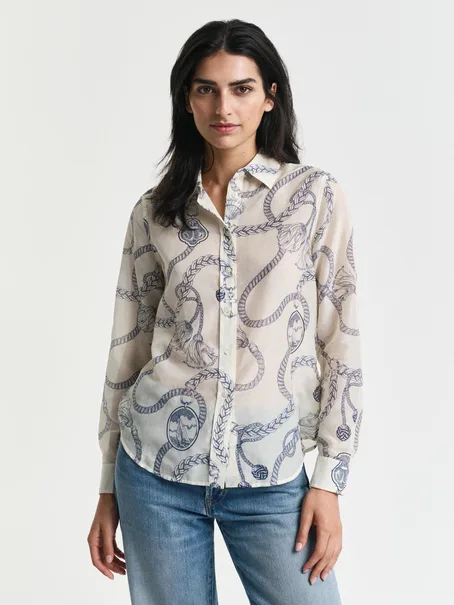 GANT SAILING PRINT COT SILK SHIRT