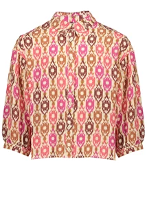 Geisha Blouse cropped all over print