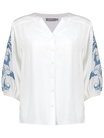 Geisha Blouse embroidered sleeves