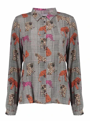 Geisha Blouse print animal lurex