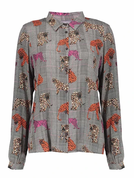 Geisha Blouse print animal lurex
