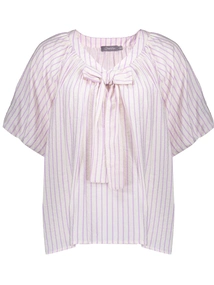 Geisha Blouse stripes with bow