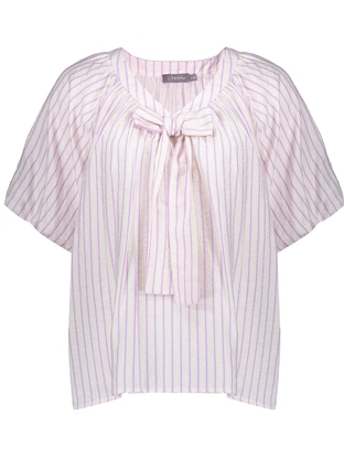 Geisha Blouse stripes with bow