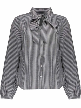 Geisha Blouse stripes with bow