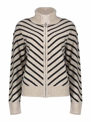 Geisha Cardigan zip striped