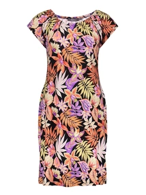 Geisha Dress elastic neck AOP