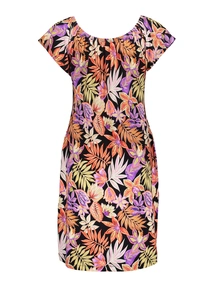 Geisha Dress elastic neck AOP