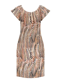 Geisha Dress elastic neck AOP