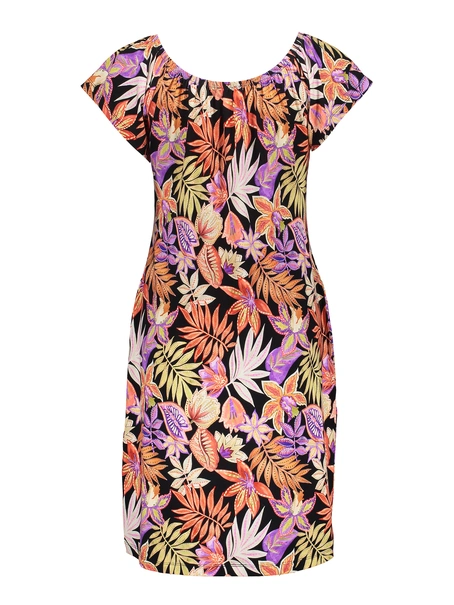 Geisha Dress elastic neck AOP