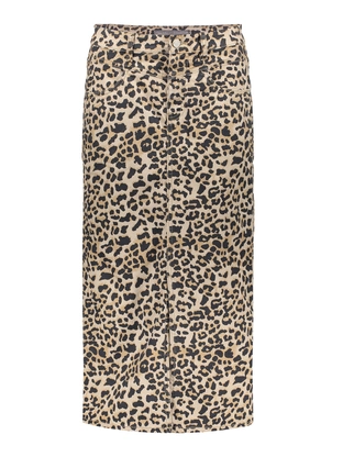 Geisha Jeans skirt leopard print