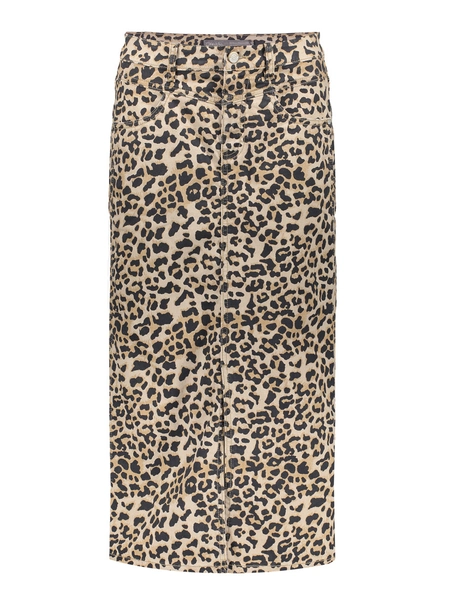Geisha Jeans skirt leopard print