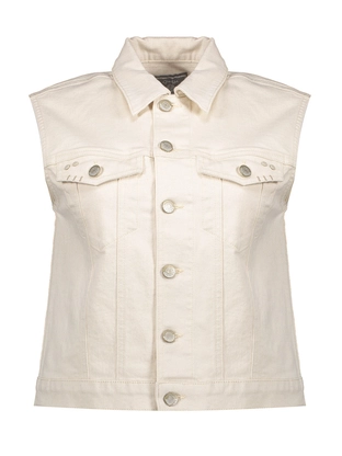 Geisha Jeansjacket sleeveless linen mix