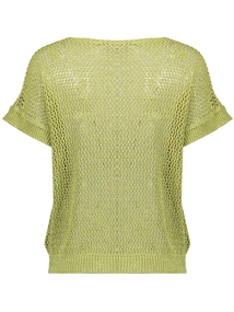 Geisha Pullover crochet lurex flower