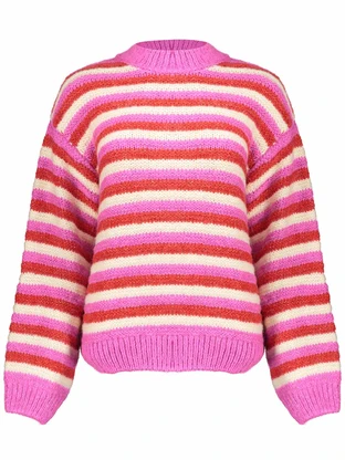Geisha Pullover loose knit stripes