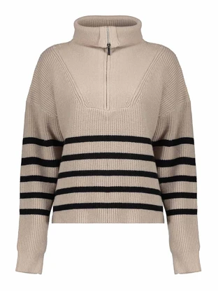Geisha Pullover zip striped