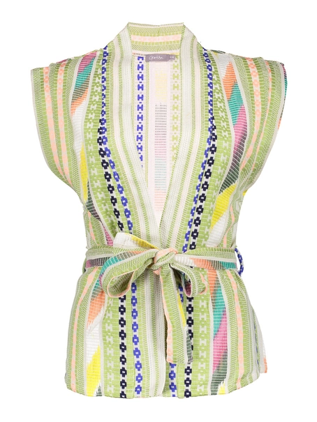 Geisha Sleeveless vest woven fancy