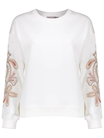 Geisha Sweater embroiderd sleeves