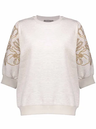 Geisha Sweater short sleeve embroidery