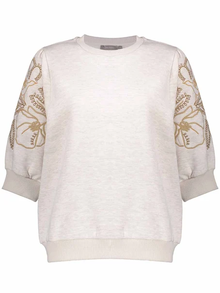Geisha Sweater short sleeve embroidery