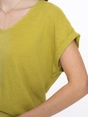Geisha T-shirt elastic waist linen look