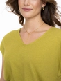 Geisha T-shirt elastic waist linen look