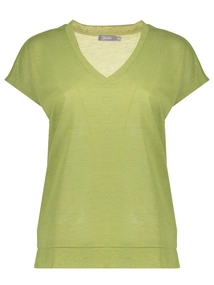 Geisha T-shirt elastic waist linen look
