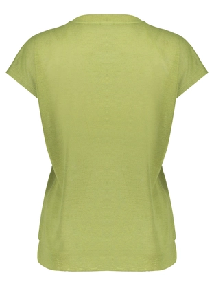 Geisha T-shirt elastic waist linen look