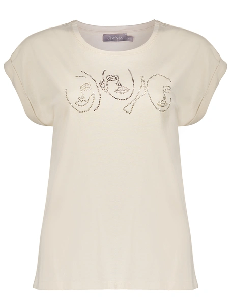 Geisha T-shirt faces studs