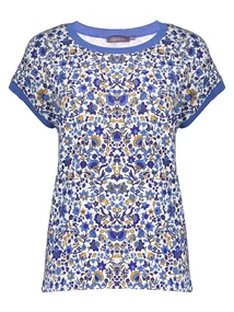 Geisha T-shirt fancy rib AOP