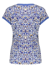 Geisha T-shirt fancy rib AOP